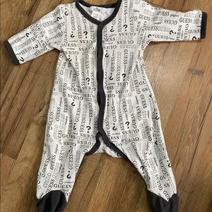 GUESS button up footie